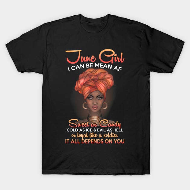 Queens Are Born In June Birthday T-Shirt for Black Women T-Shirt by carlostevet